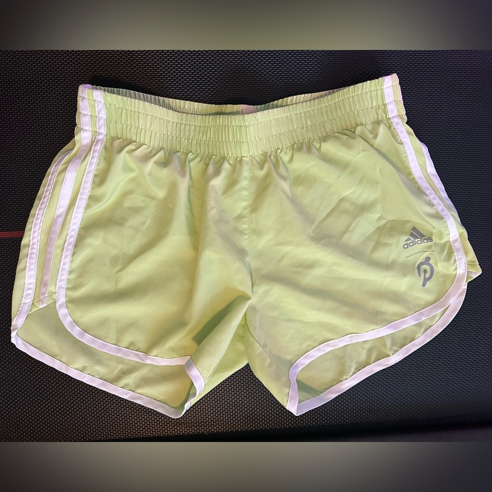 Adidas x Peloton 4” Neon Run Shorts • Size Small Lime Green